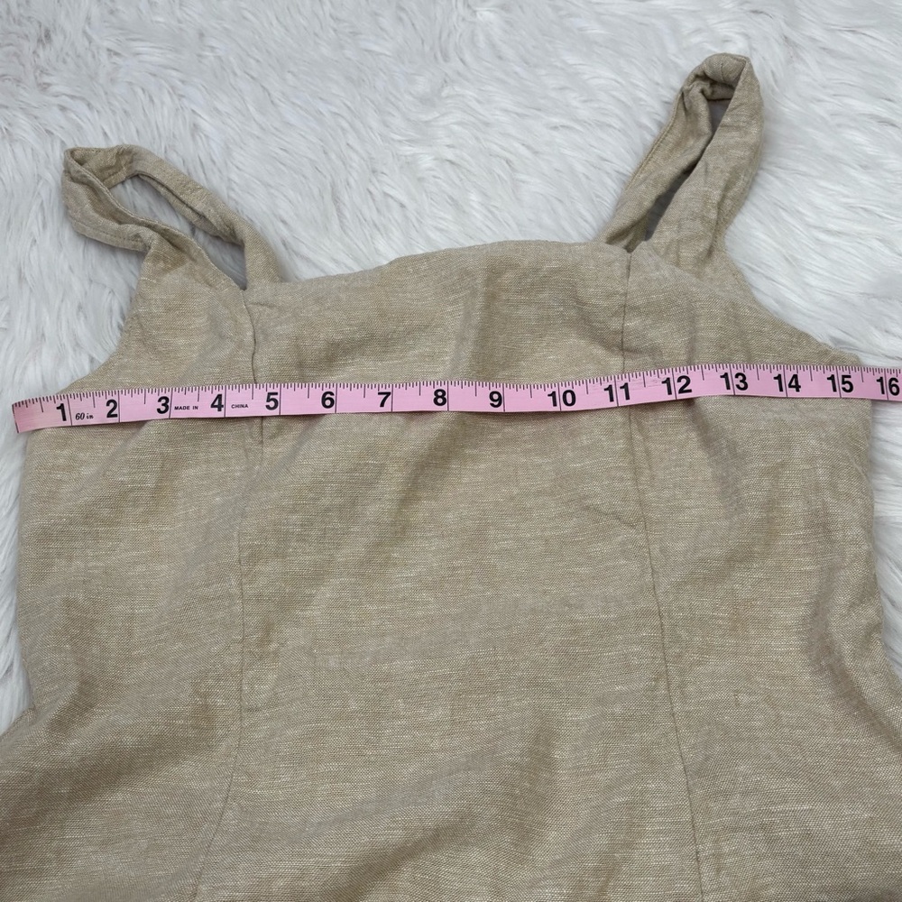 Old‎ Navy Size Medium Sleeveless Linen-Blend Midi Dress Flax Linen Square Neck - Picture 12 of 16